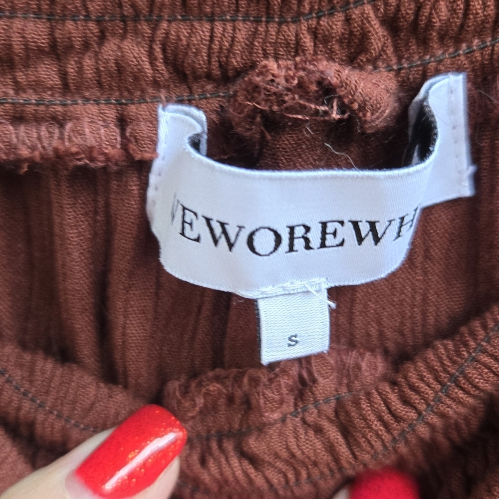 Weworewhat Brown Fringe Pants - Picture 6 of 9